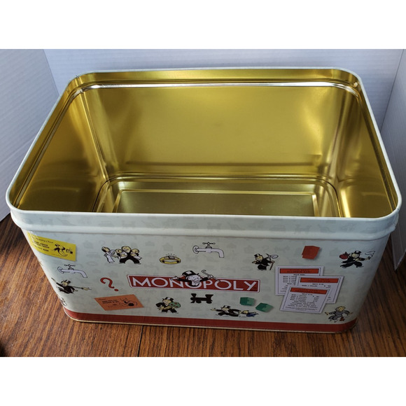 Vintage Hasbro Monopoly Large Popcorn Tin Toy Chest 1998 - Picture 8 of 11